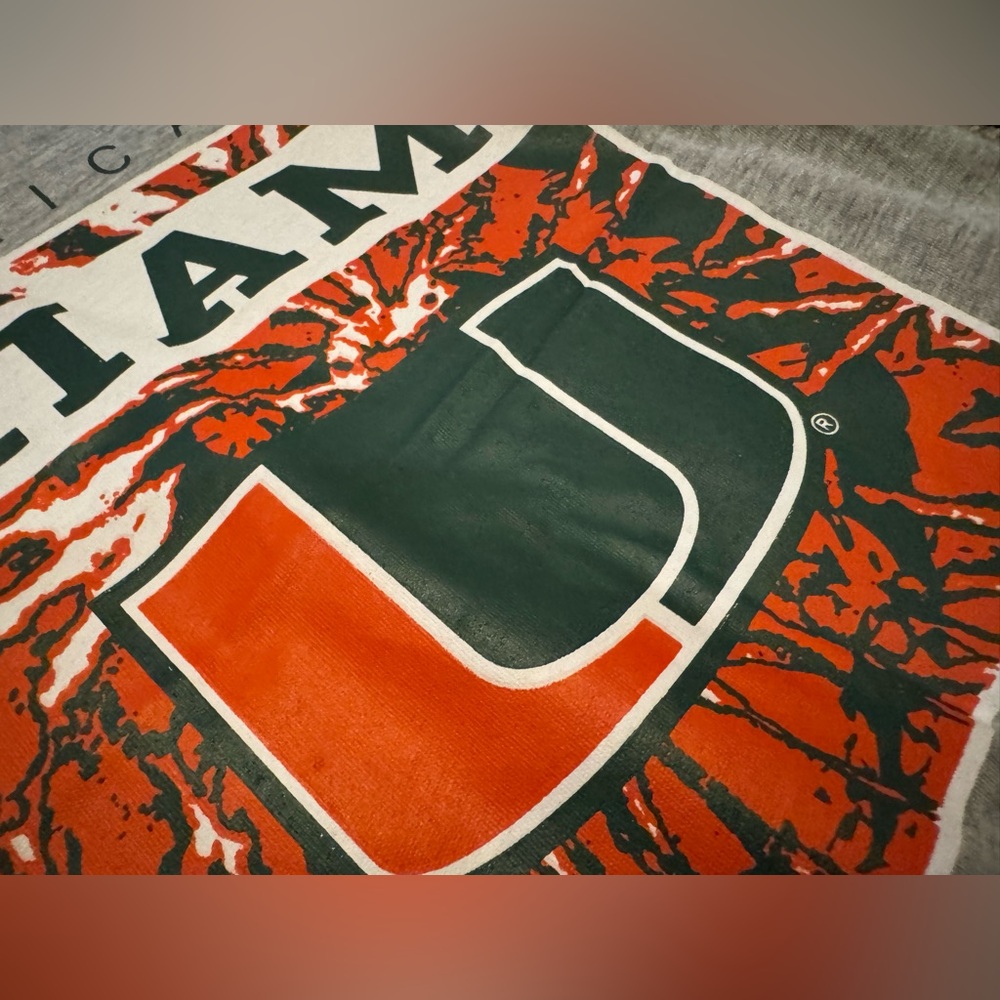 New Miami Hurricanes V neck gray girls t shirt Small S 6/6X University - Picture 4 of 9